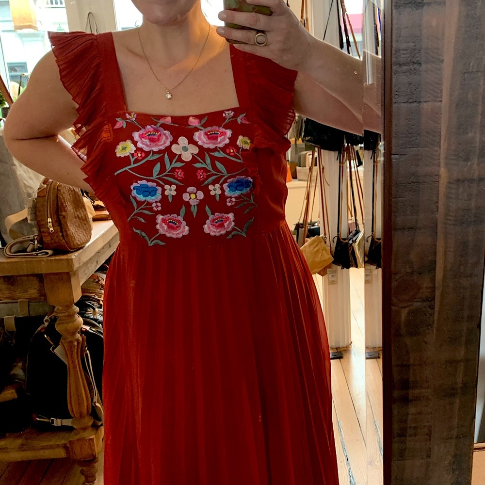 ASOS embroidered chiffon maxi dress size 12